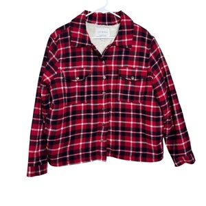 Lucky Brand Plaid Sherpa Lined Jacket